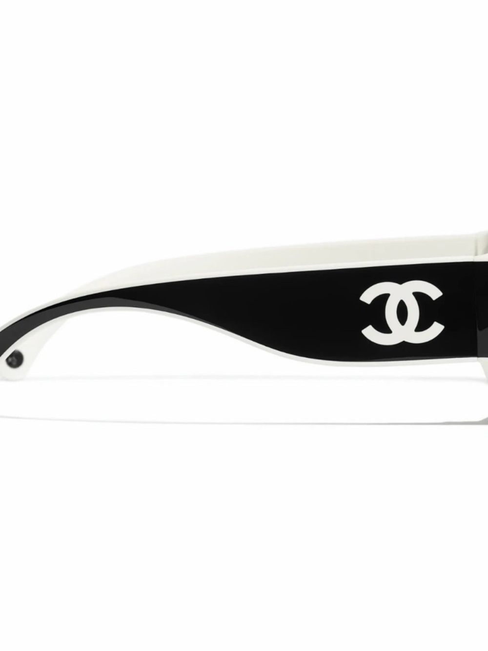 CHANEL Sunglasses Black &White Cat Eye CC Logo CH 6056 1656/53 - Picture 4 of 6